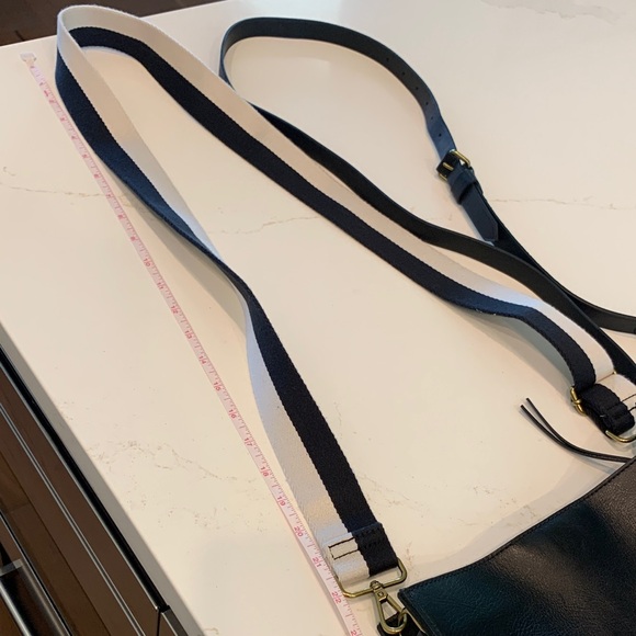 Madewell Black Leather Cossebody Bag with Striped Strap & Solid strap NWOT - Picture 15 of 15